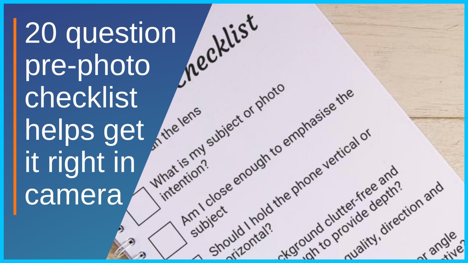 20 question photo checklist