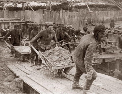 Old picture of workers.