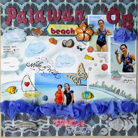 A Beautiful Beach Scrapbook Layout A Beautiful Beach Scrapbook Layout
