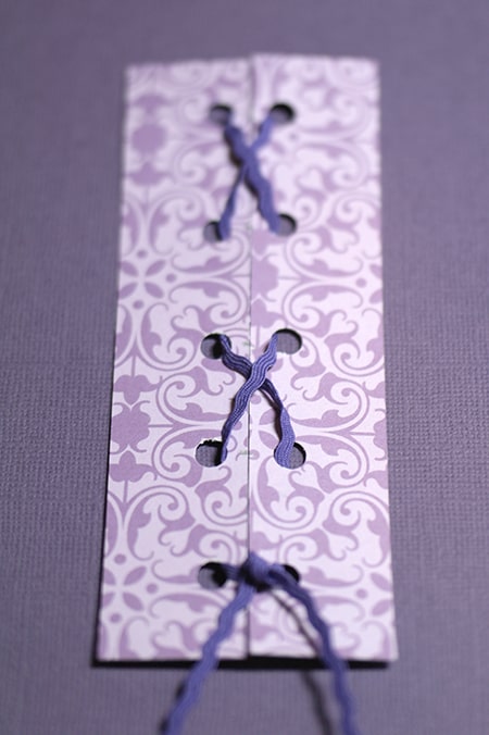 Scrapbook DIY Lace Up Paper with Ribbon