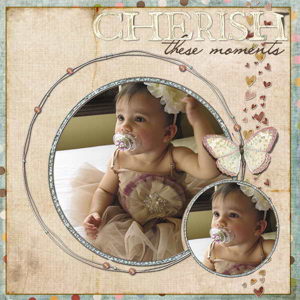 Scrapbook Example Circle Layout - Echoed Photograph