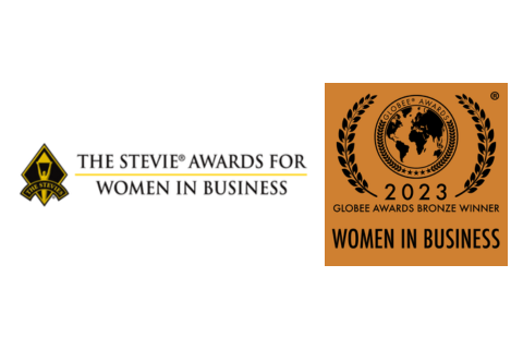 2023 Stevie Winner Women In Business alongside Globee Award