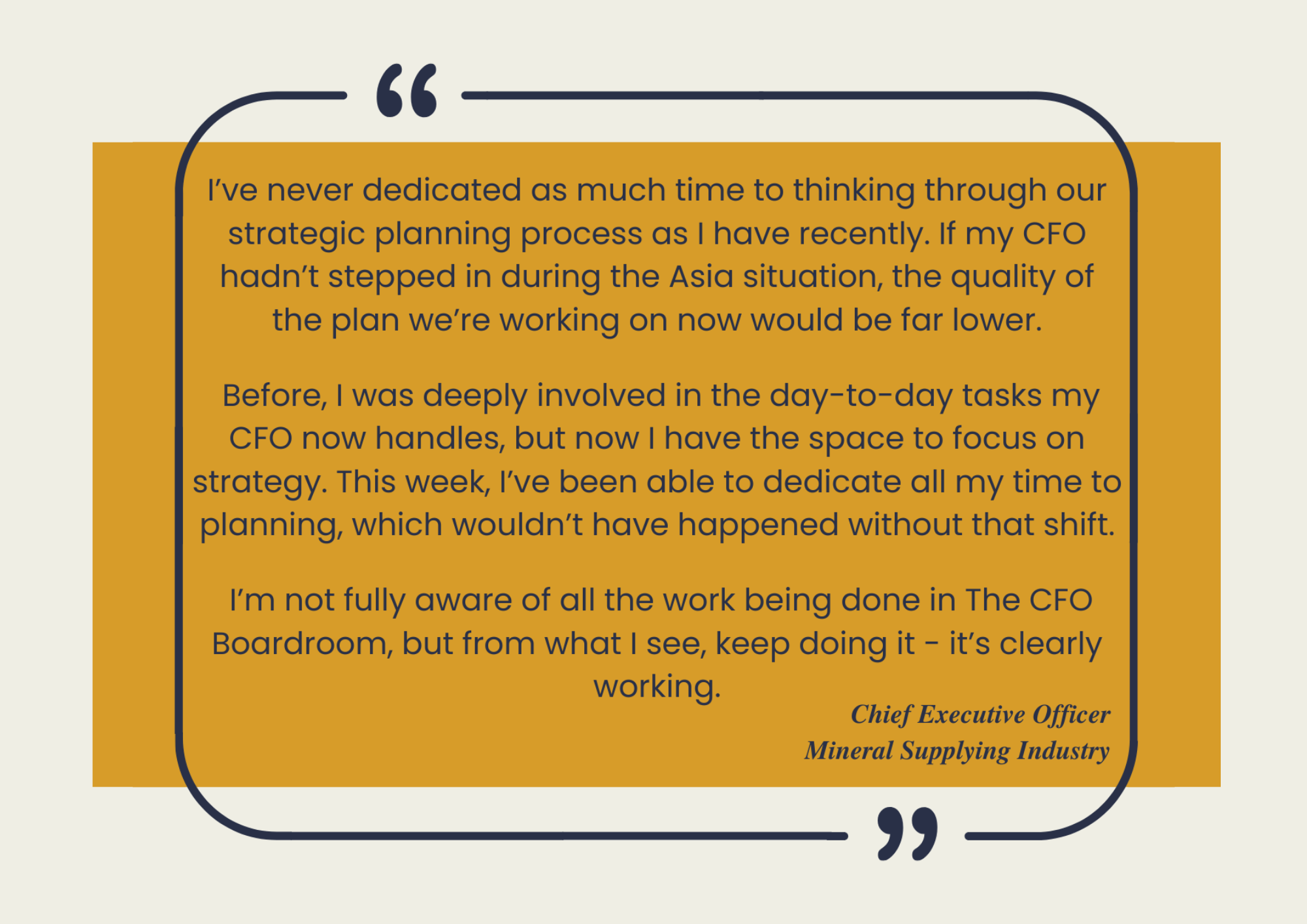 infographic of the CFO outcomes