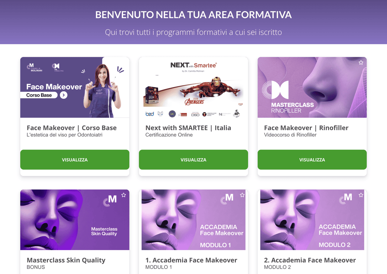 L'area formativa con i videocorsi Molinari Formazione